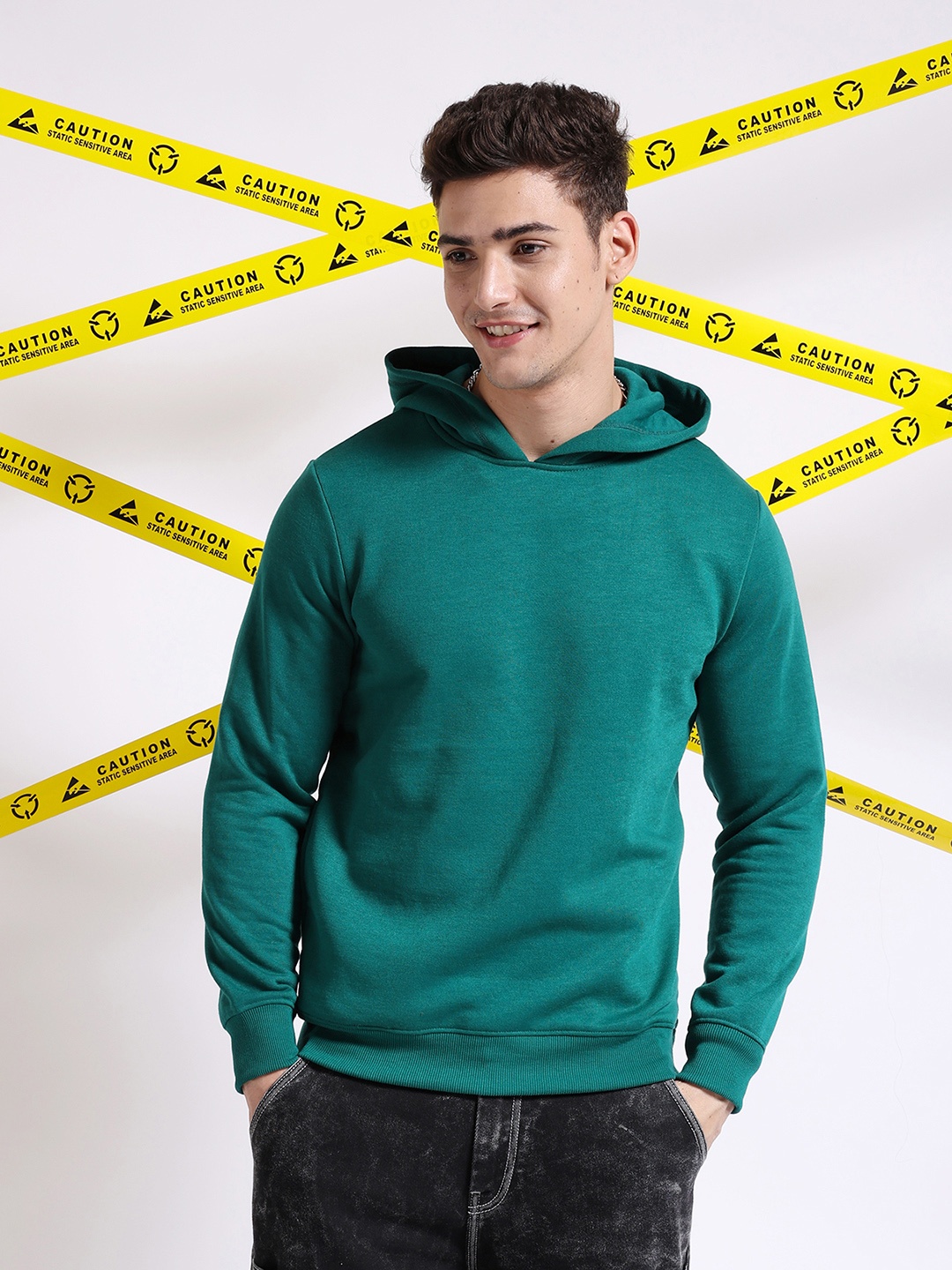 

The Indian Garage Co Solid Hooded Pullover Sweatshirt, Green