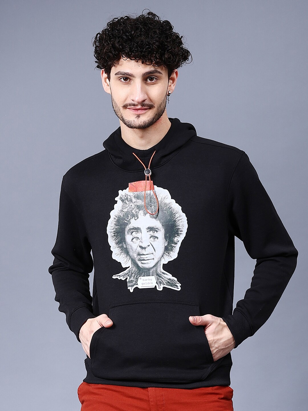 

The Indian Garage Co Graphic Printed Hooded Sweatshirt, Black