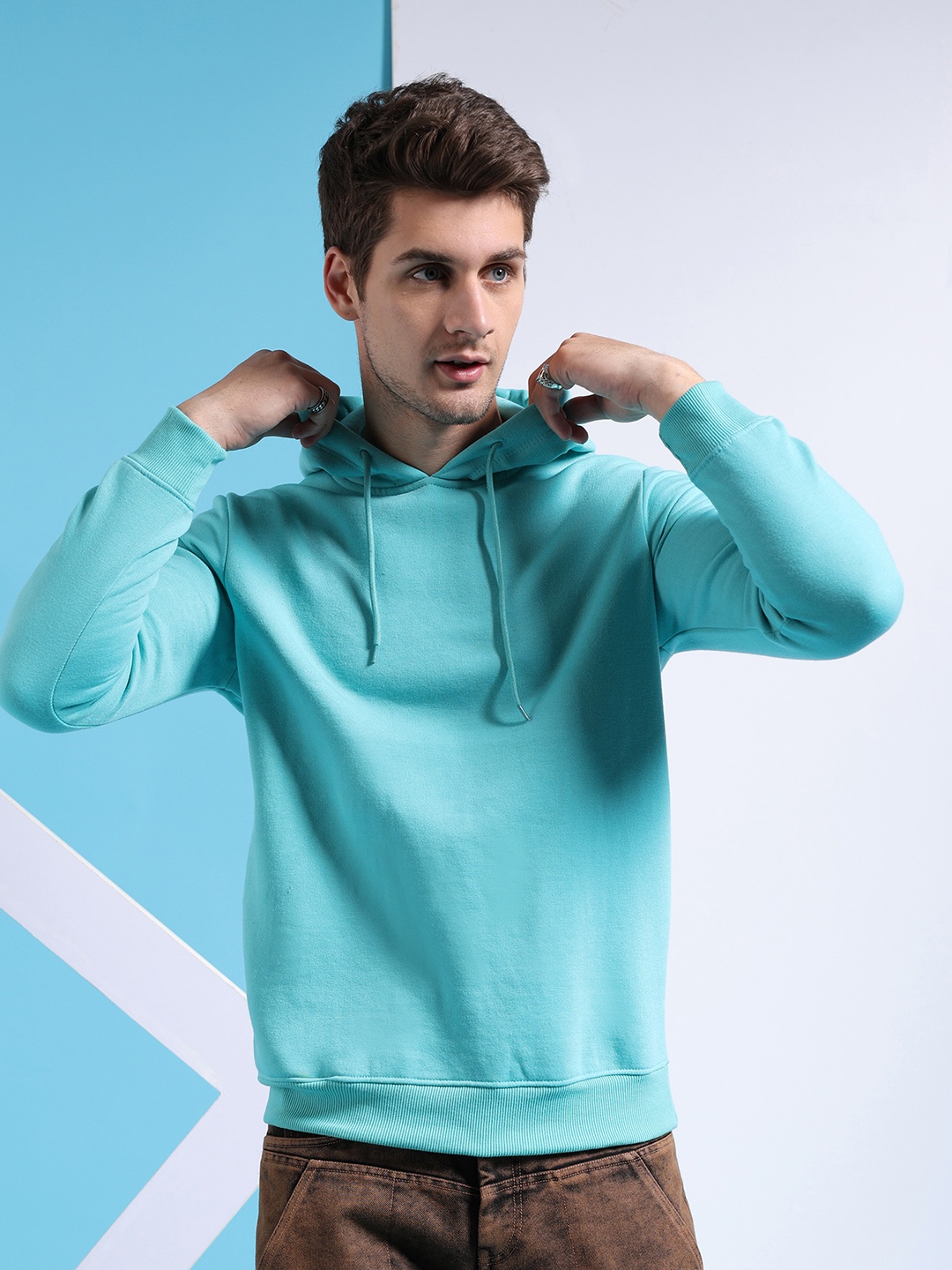 

The Indian Garage Co Hooded Long Sleeves Pullover, Turquoise blue