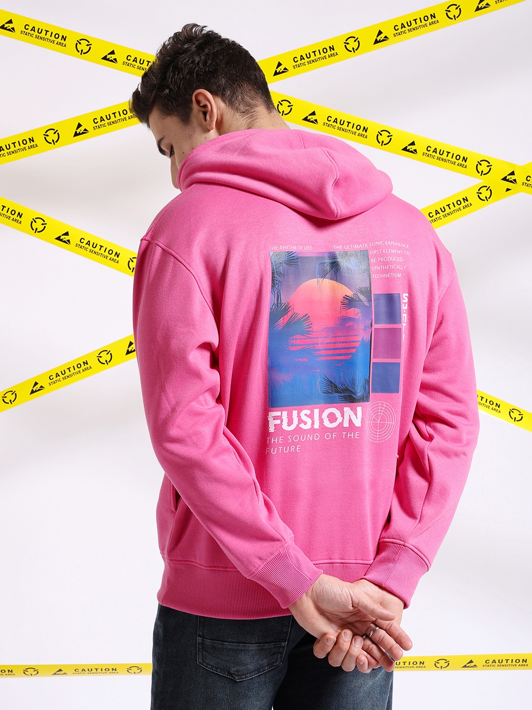 

The Indian Garage Co Graphic Printed Hooded Pullover, Pink
