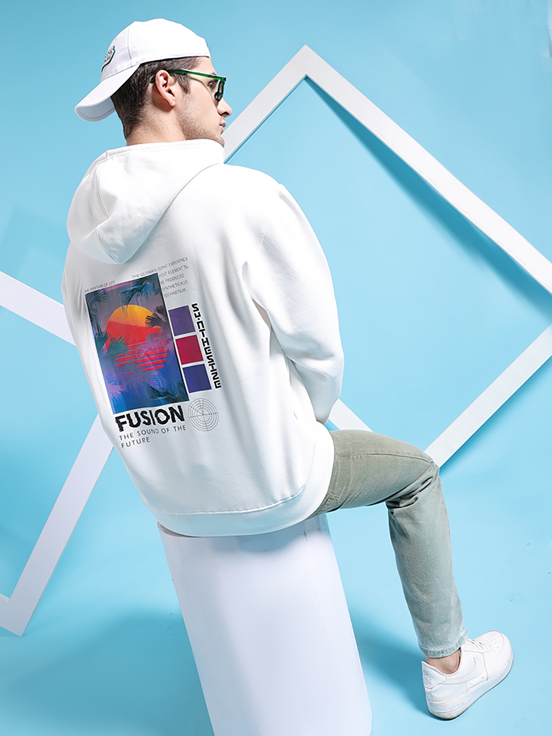 

The Indian Garage Co Printed Hooded Sweatshirt, White