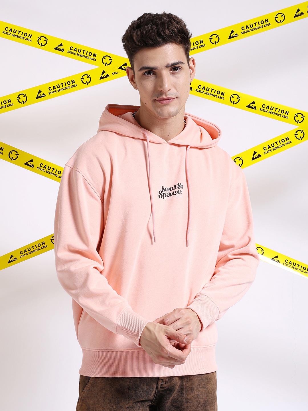 

The Indian Garage Co Graphic Printed Hooded Sweatshirt, Pink