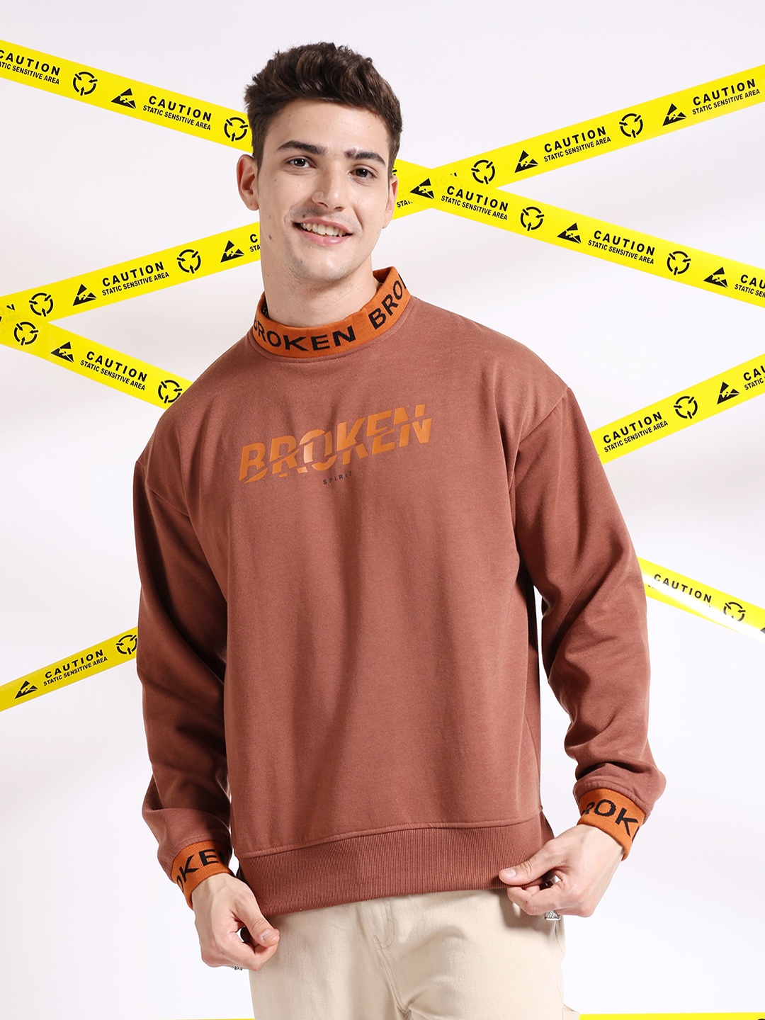 The Indian Garage Co Typography Printed Pullover, Brown