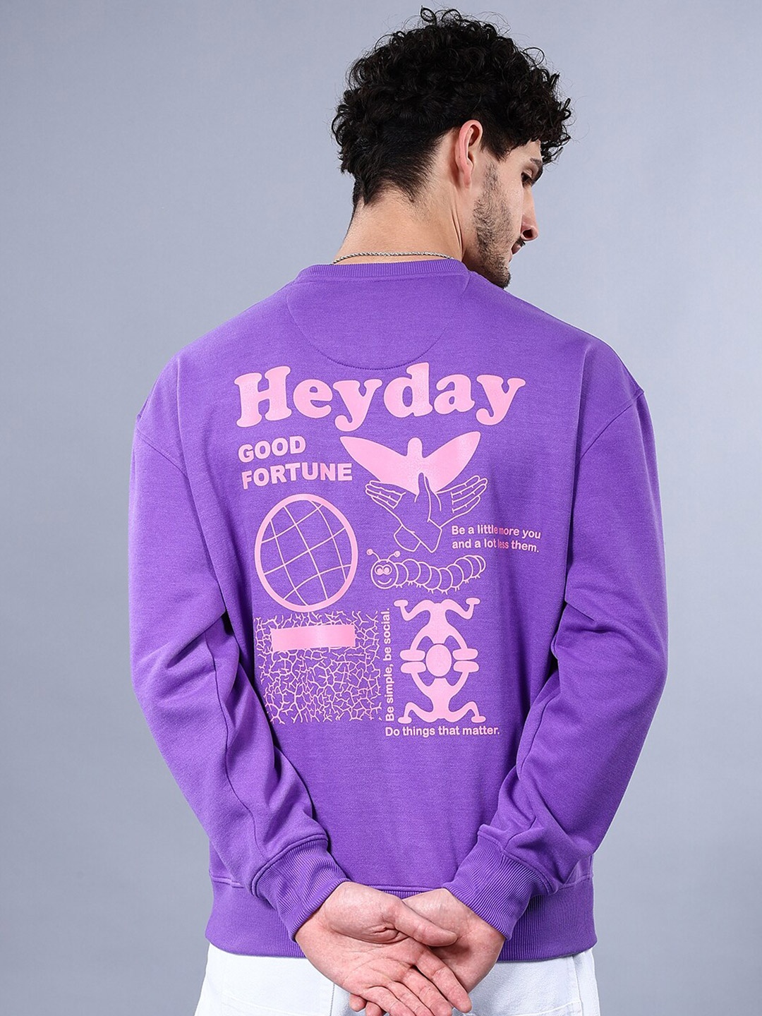 

The Indian Garage Co Graphic Printed Pullover Sweatshirt, Purple