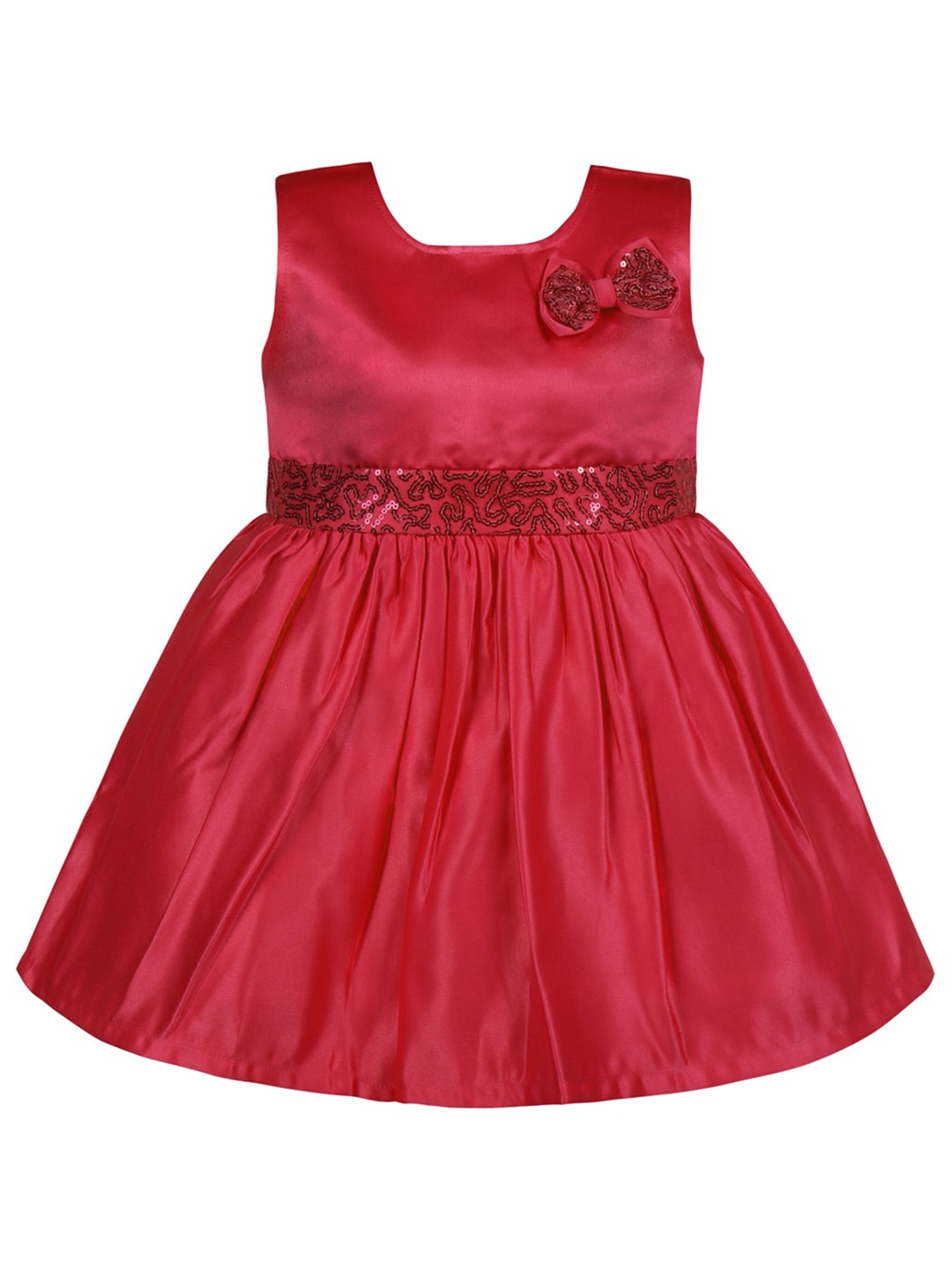 

Wish Karo Girls Silk Fit & Flare Dress, Red