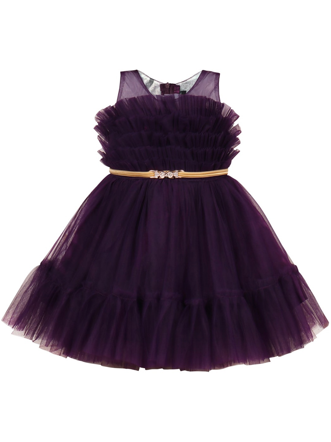 

Wish Karo Girls Net Fit & Flare Dress, Purple