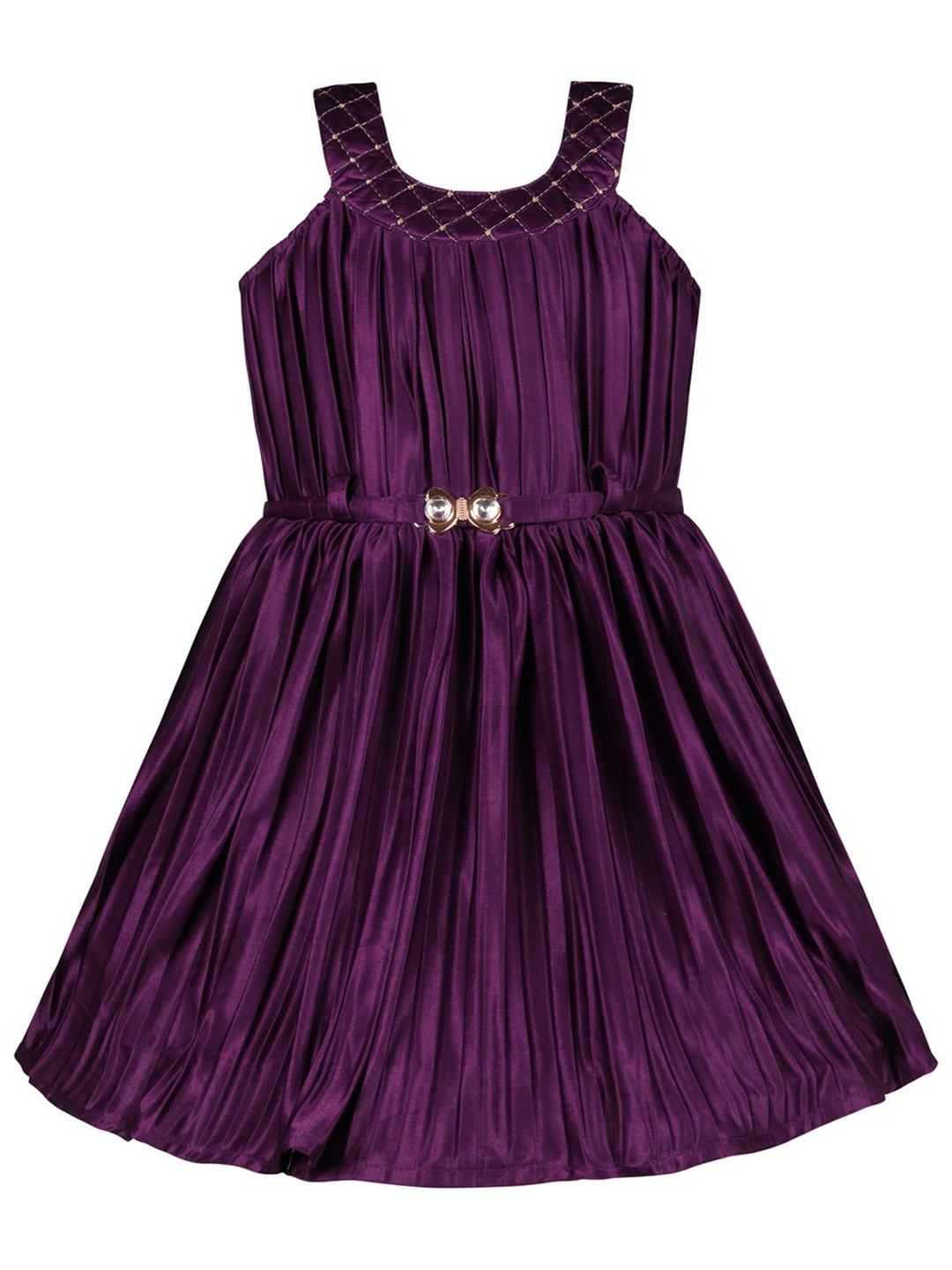 

Wish Karo Girls Silk A-Line Dress, Purple