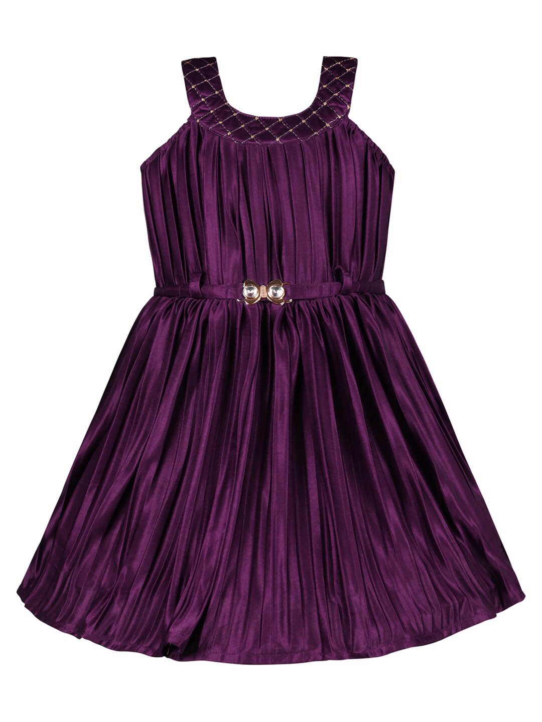 

Wish Karo Girls Silk A-Line Dress, Purple