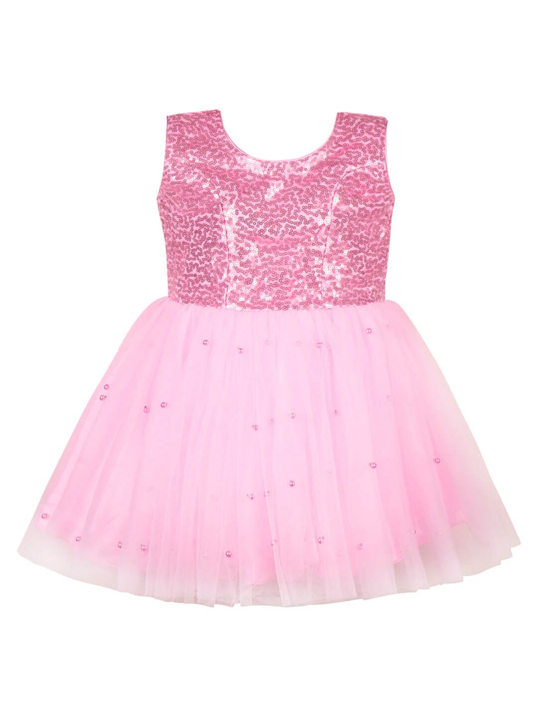 

Wish Karo Infant Girls Embellished Net Fit & Flare Dress, Pink