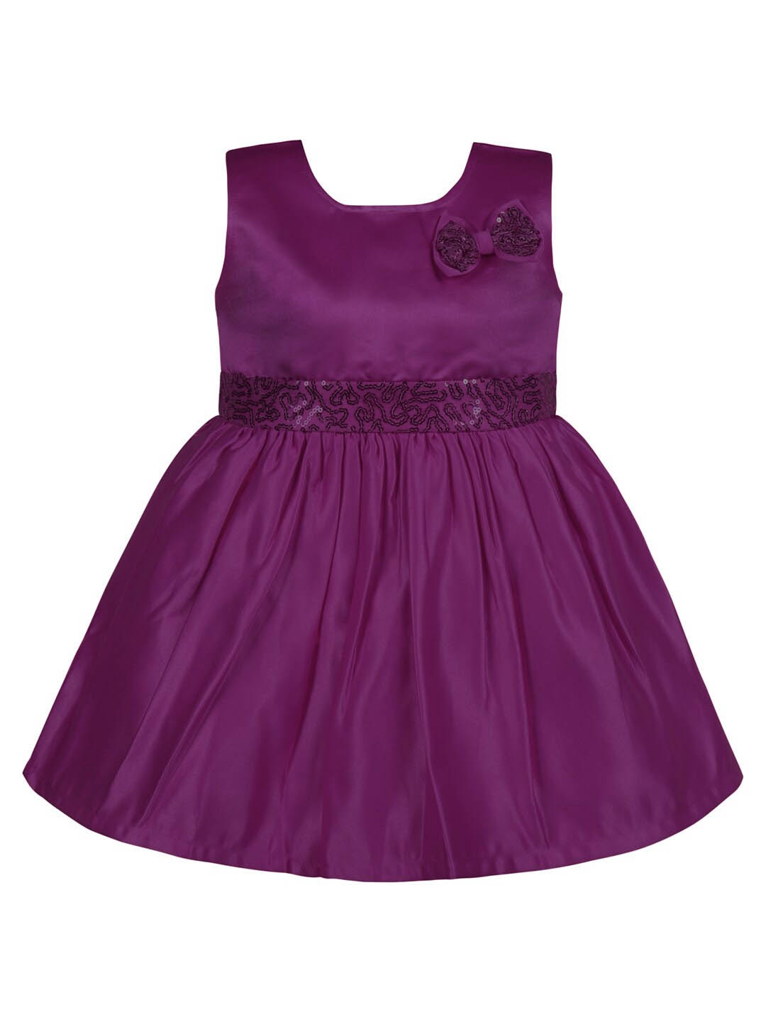 

Wish Karo Girls Sequinned Embellished Silk Fit & Flare Dress, Purple