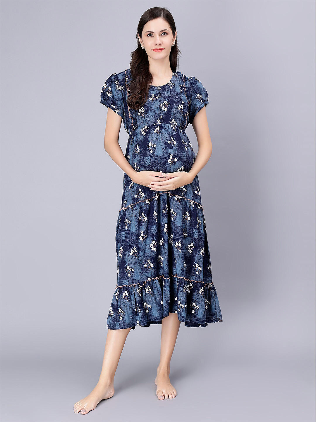 

NIGHTSPREE Printed Nightdress, Blue