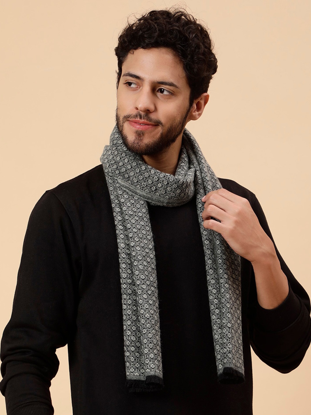 

Tweedle Woven Design Woollen Mufflers, Black