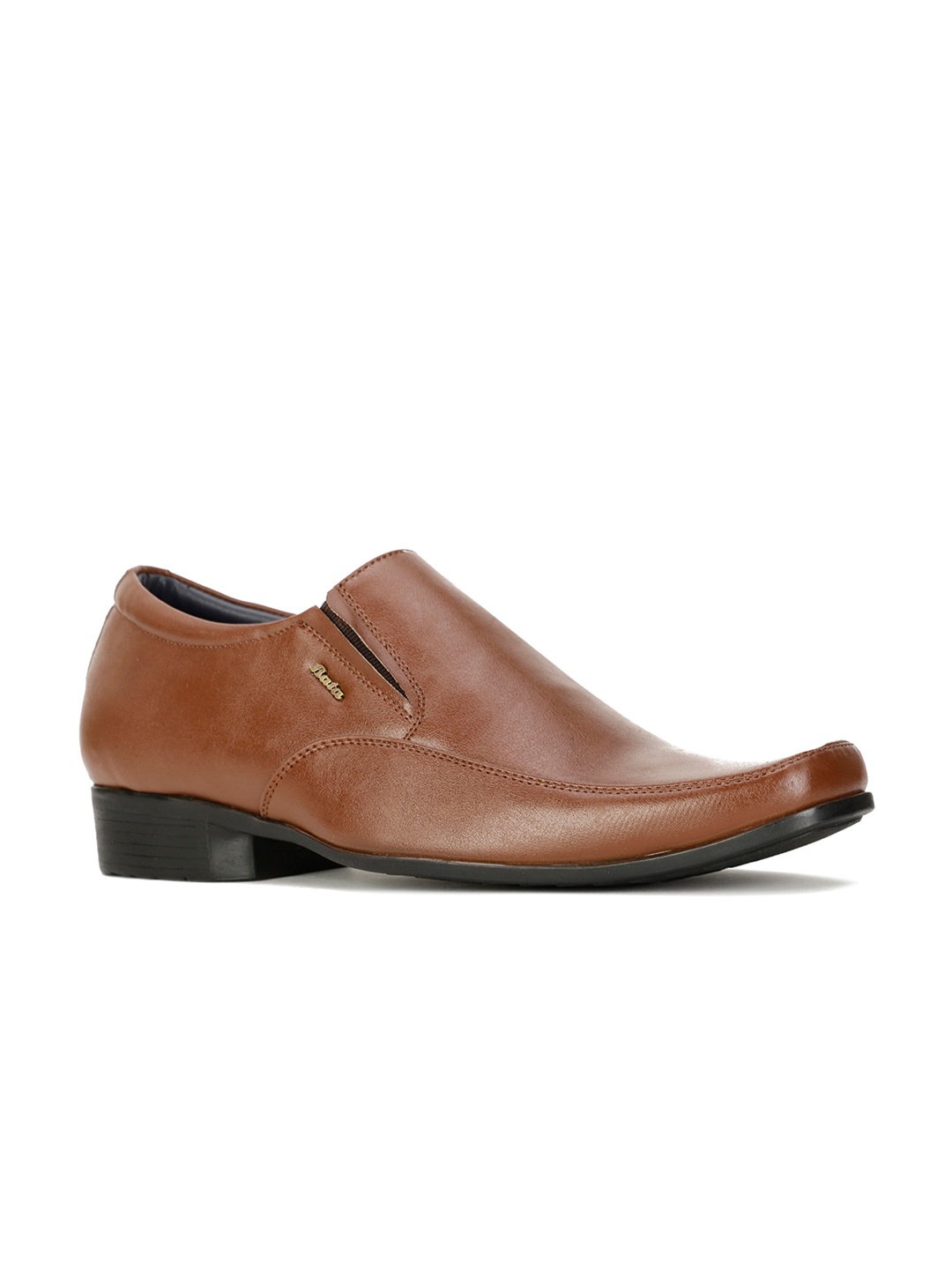 

Bata Men Round Toe Formal Slip-On Shoes, Tan