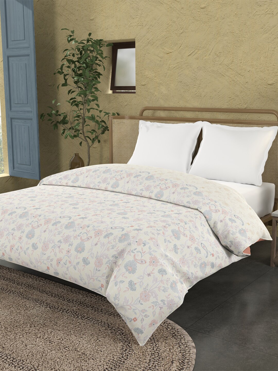 

MYTRIDENT Sanskriti Peach-Coloured Ethnic Motifs AC Room Cotton Double Bed Comforter