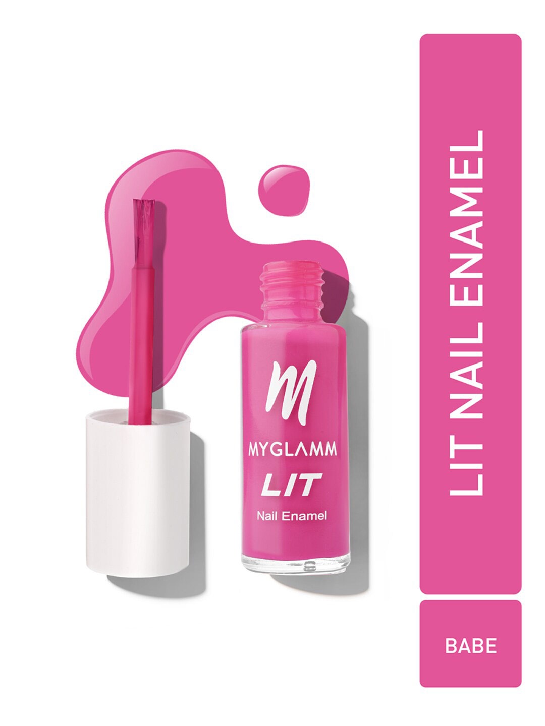

MyGlamm LIT Long Lasting Nail Enamel 7ml - Babe, Pink