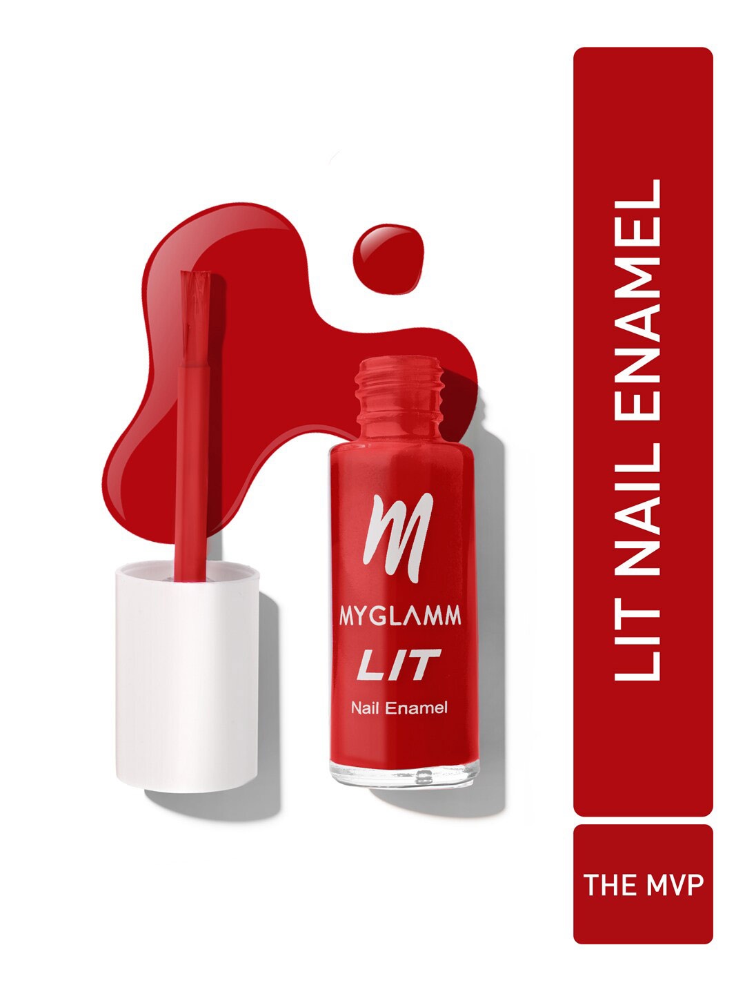 

MyGlamm LIT Long Lasting Nail Enamel 7ml - The MVP, Red