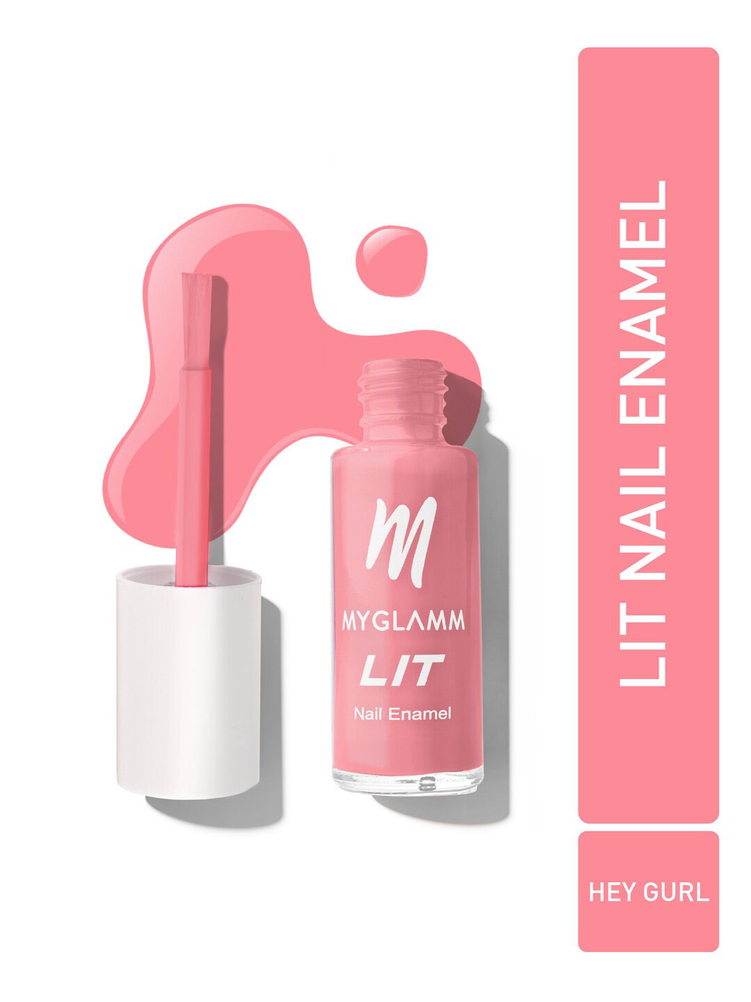 

MyGlamm LIT Long Lasting Nail Enamel 7ml - Hey Gurl, Pink