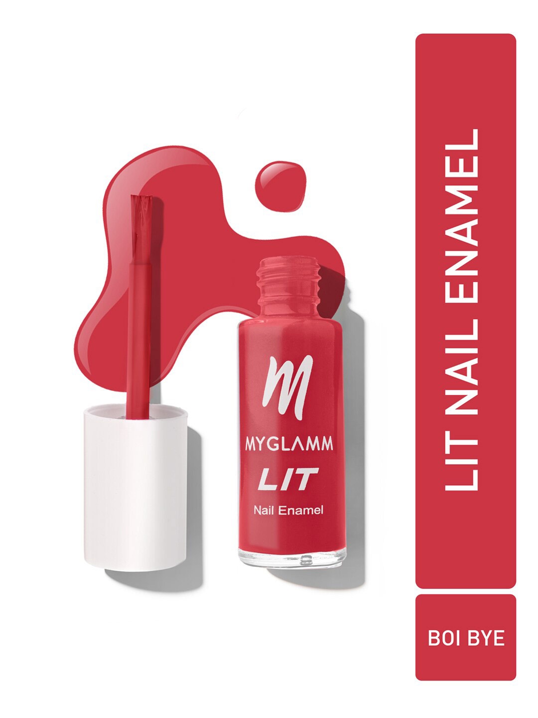 

MyGlamm LIT Long Lasting Nail Enamel 7ml - Boi Bye, Red