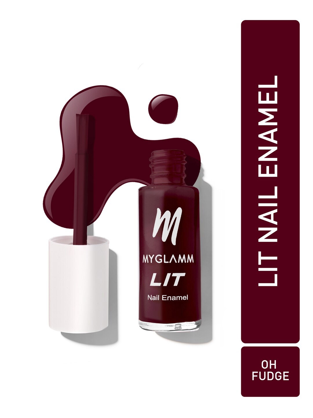 

MyGlamm LIT Long Lasting Nail Enamel 7ml - Oh Fudge, Burgundy