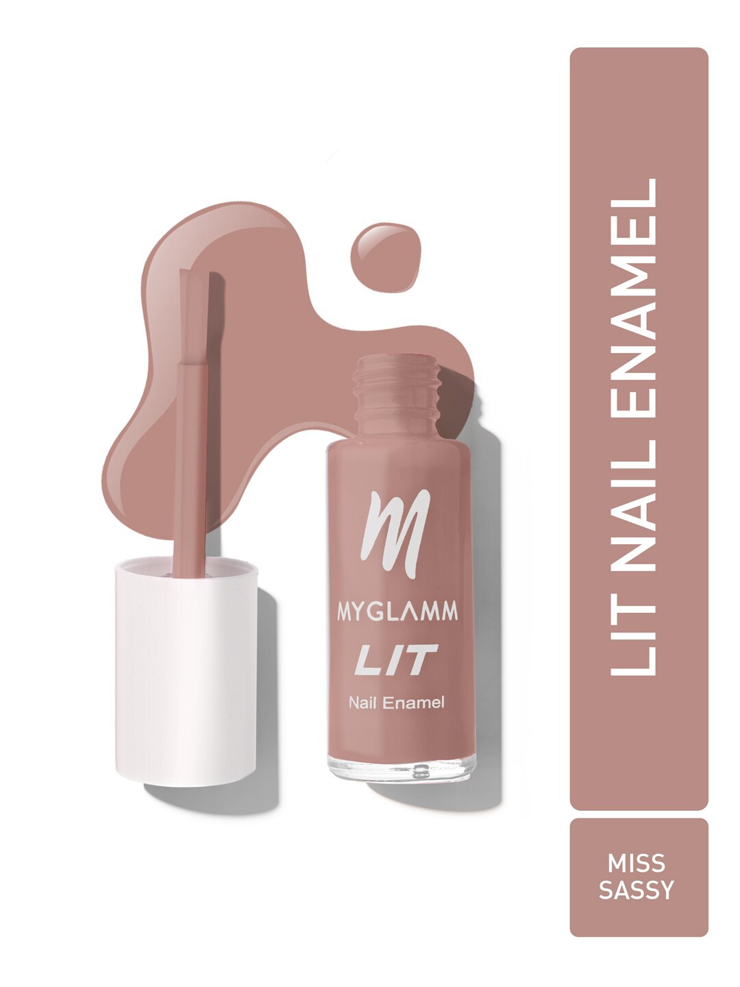 

MyGlamm LIT Long Lasting Nail Enamel 7ml - Miss Sassy, Nude