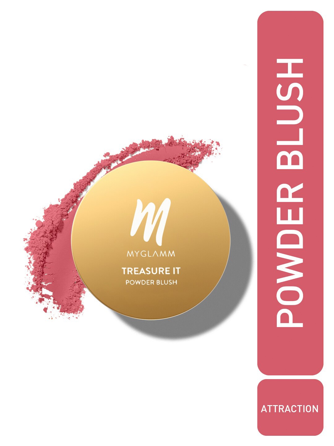 

MyGlamm Treasure IT Powder Matte Blush - 4g - Attraction, Pink