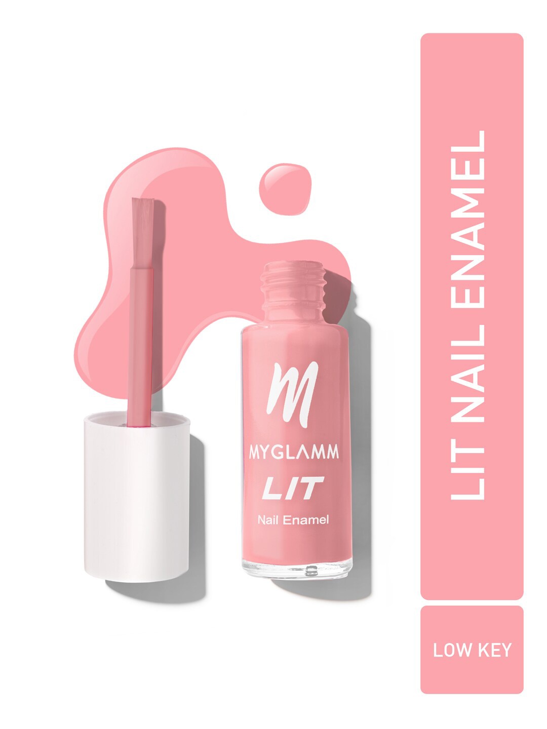 

MyGlamm LIT Long Lasting Nail Enamel 7ml - Low Key, Pink