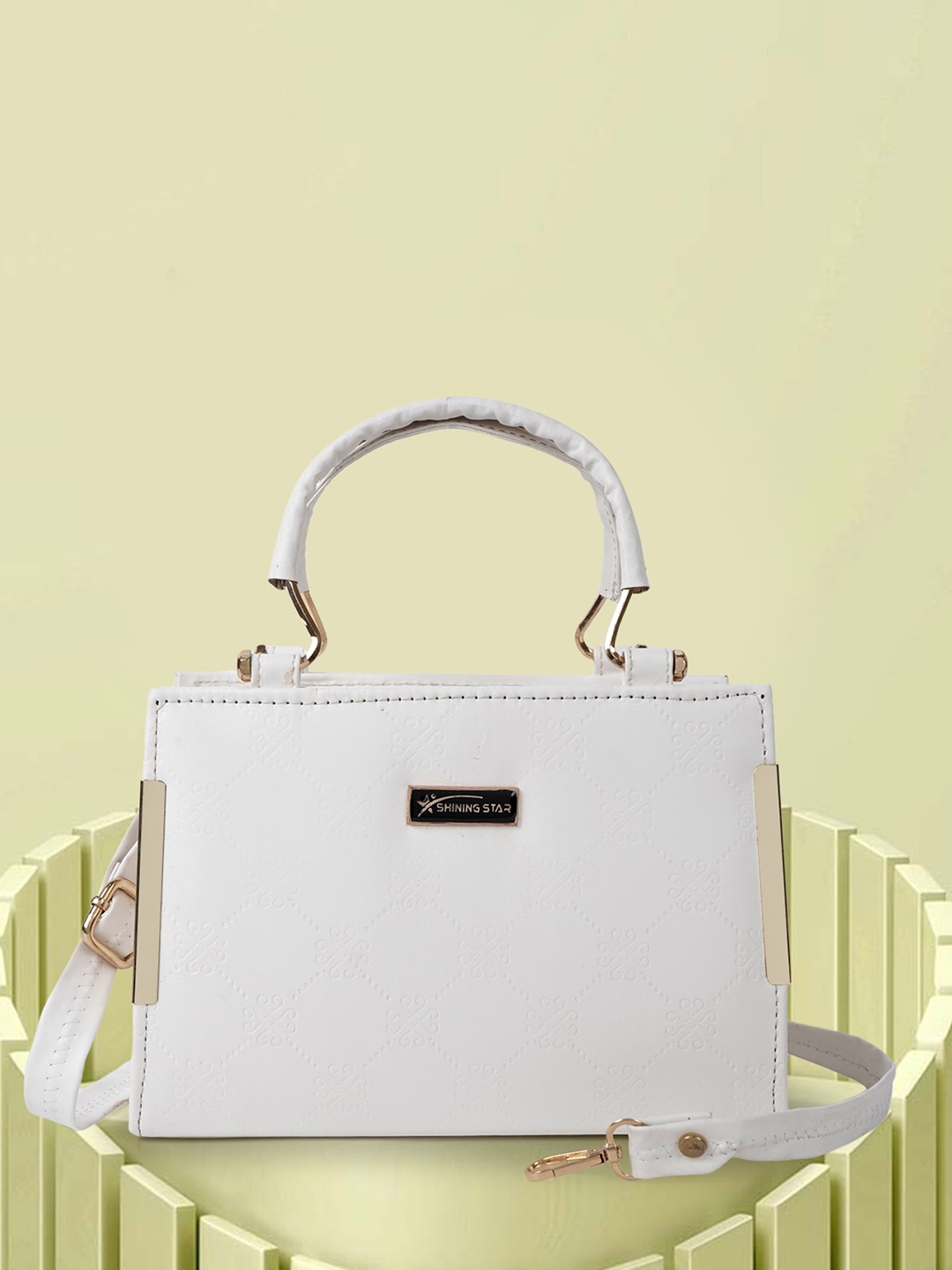 

SHINING STAR Structured Handheld Bag, White