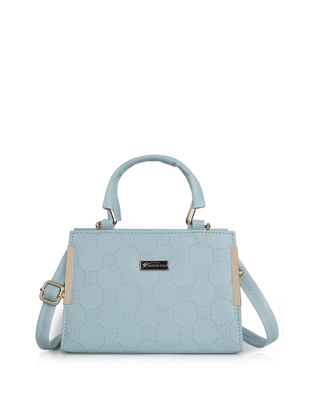 

SHINING STAR Textured Structured Handheld Bag, Blue