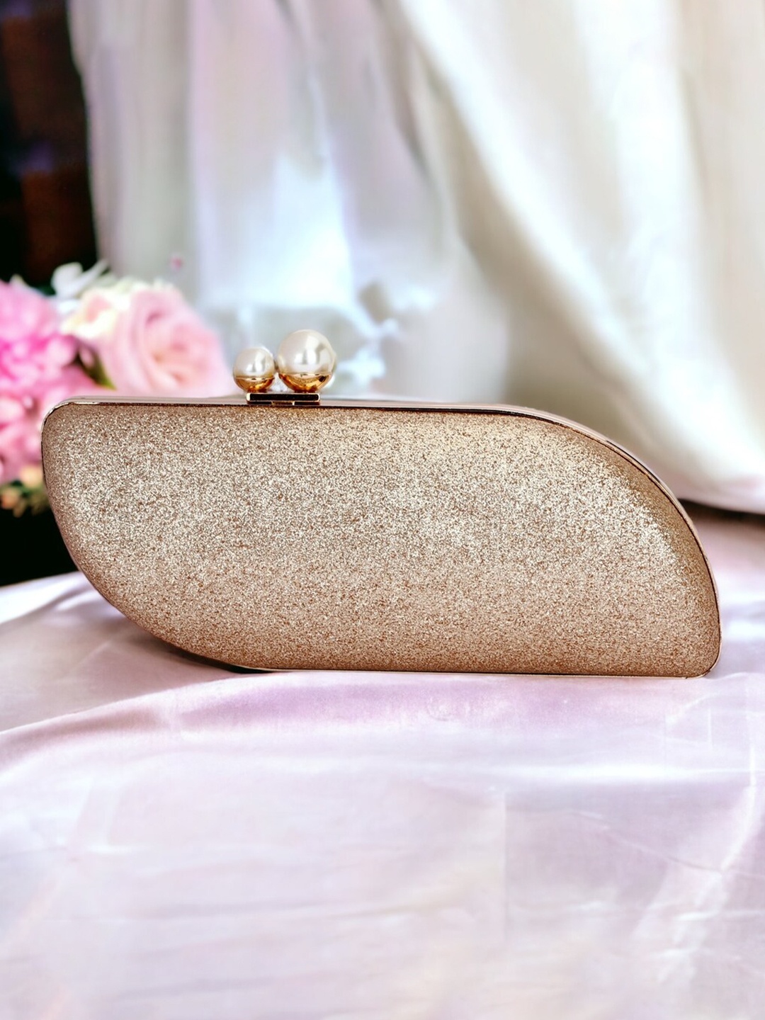 

Toobacraft Embellished Box Clutch, Gold