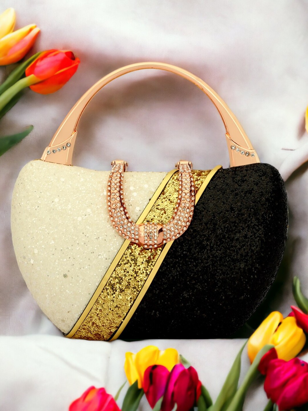 

Toobacraft Embellished Box Clutch, Gold