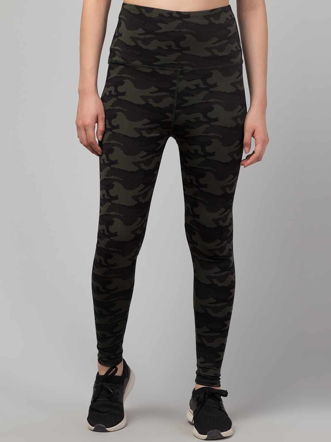 

Apraa & Parma Women Printed Dry Fit Ankle-Length Running Tights, Green