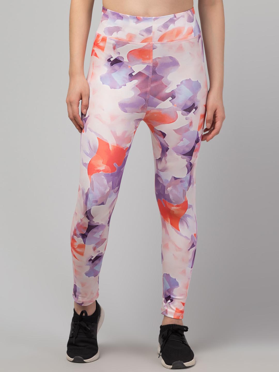 

Apraa & Parma Women Printed Dry Fit Ankle-Length yTights, Purple