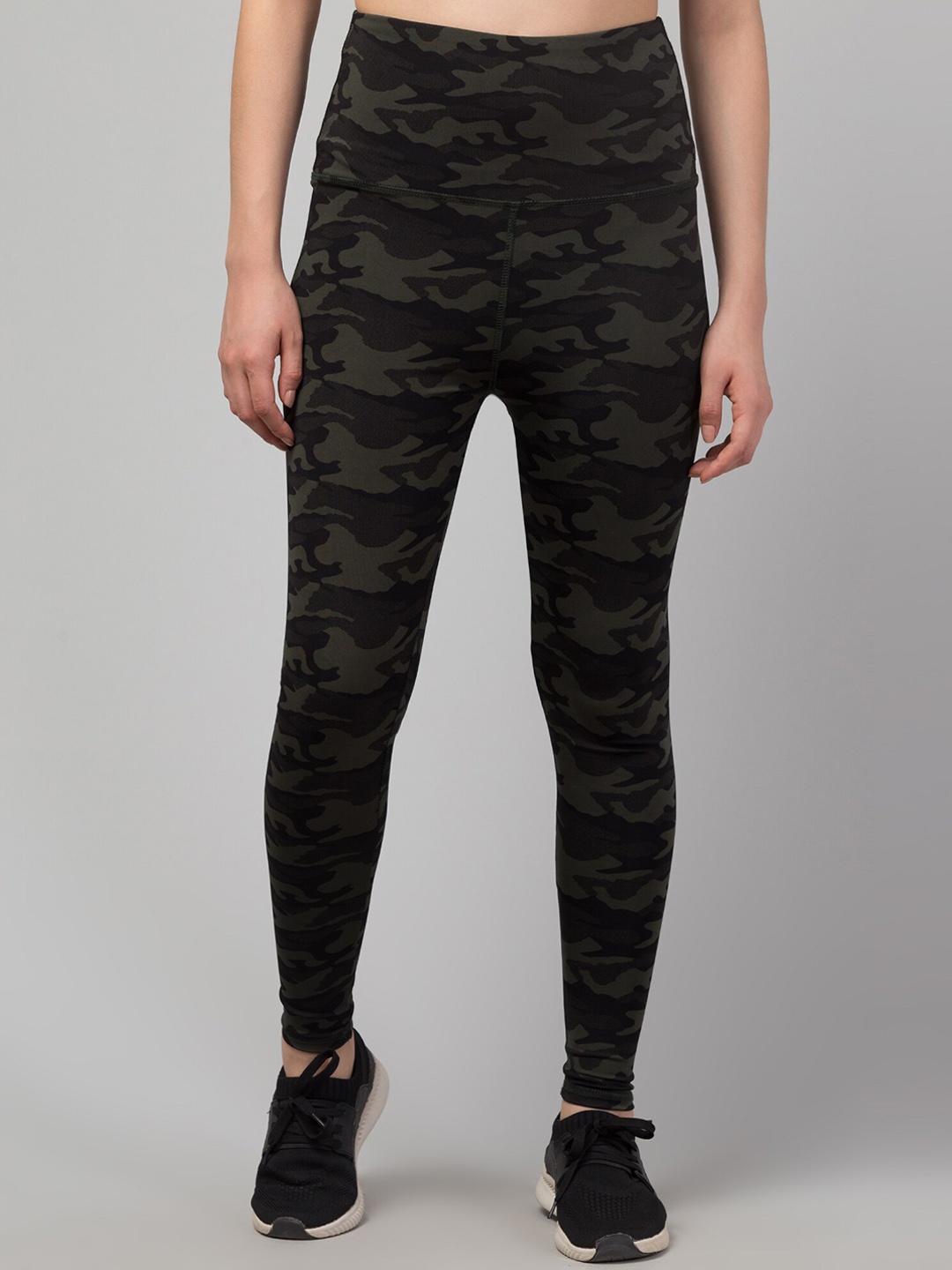 

Apraa & Parma Women Printed Dry Fit Slim-Fit Ankle-Length Yoga Tights, Black