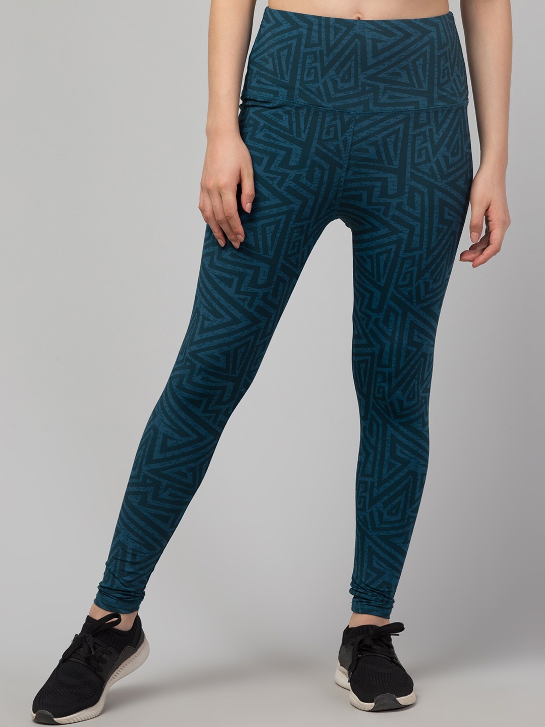 

Apraa & Parma Women Printed Slim-Fit Ankle-Length Cycling Tights, Teal