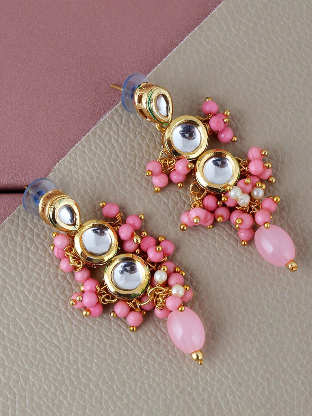 

LUCKY JEWELLERY Gold-Plated Circular Drop Earrings