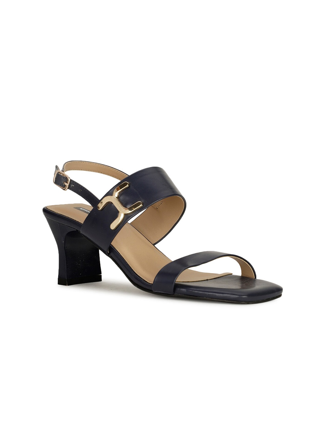 

Bata Dottie Open Toe Block Heels, Navy blue