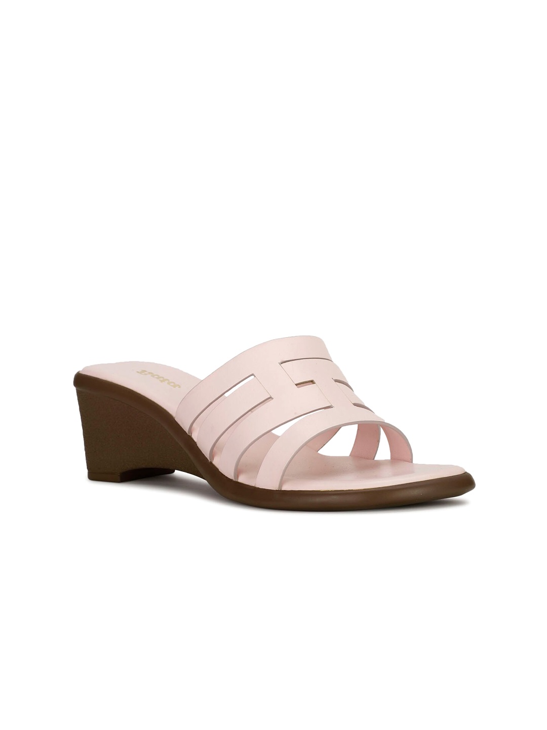 

Bata Clam Strappy Block Heel Mules, Pink