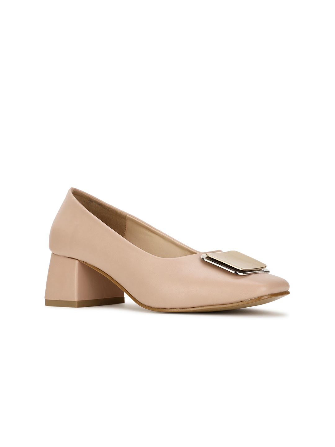 

Bata MELVA Embellished Square Toe Block Pumps, Pink