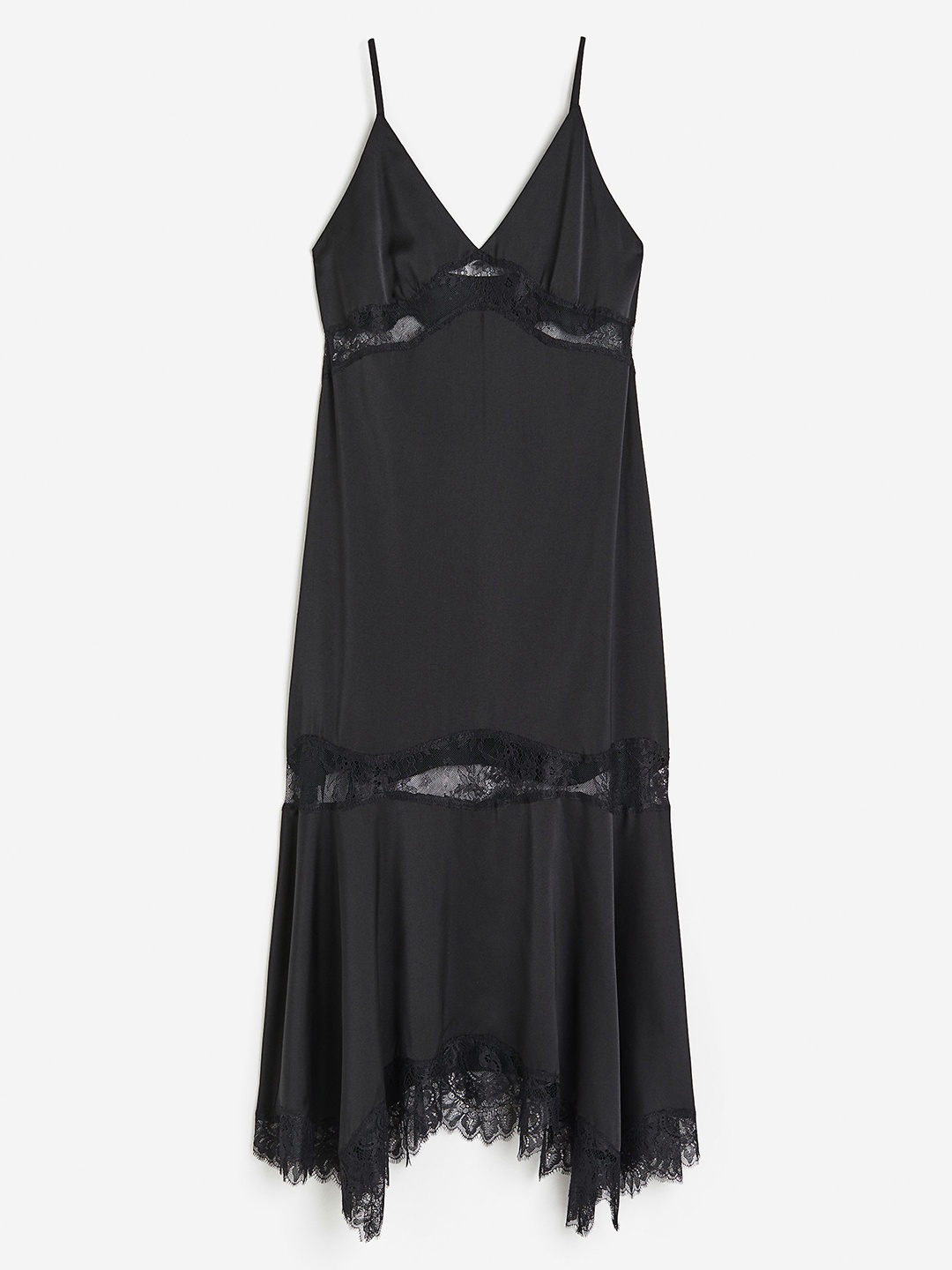 

H&M Lace-Detail Slip Dress, Black