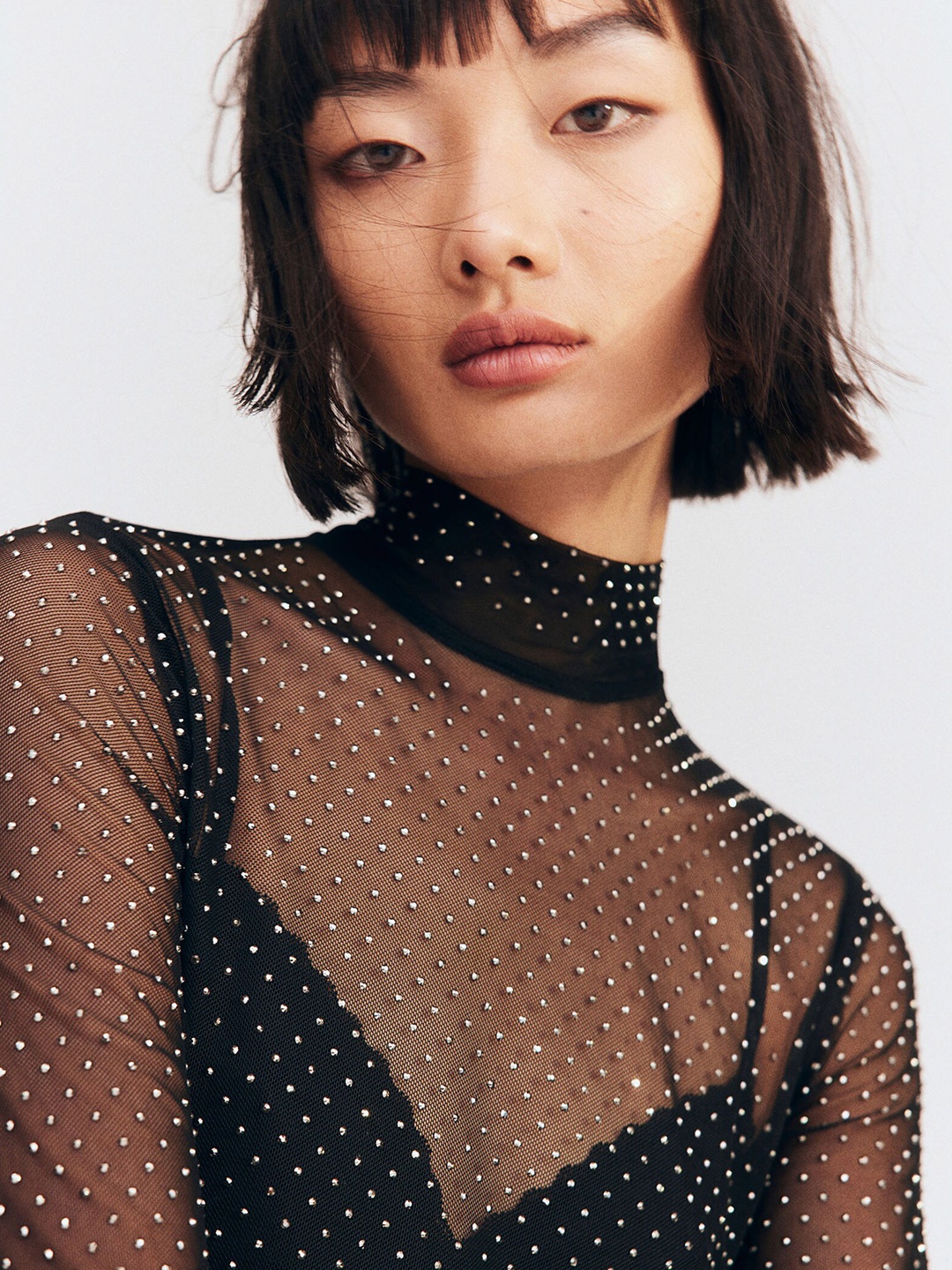 

H&M Rhinestone-Embellished Dress, Black