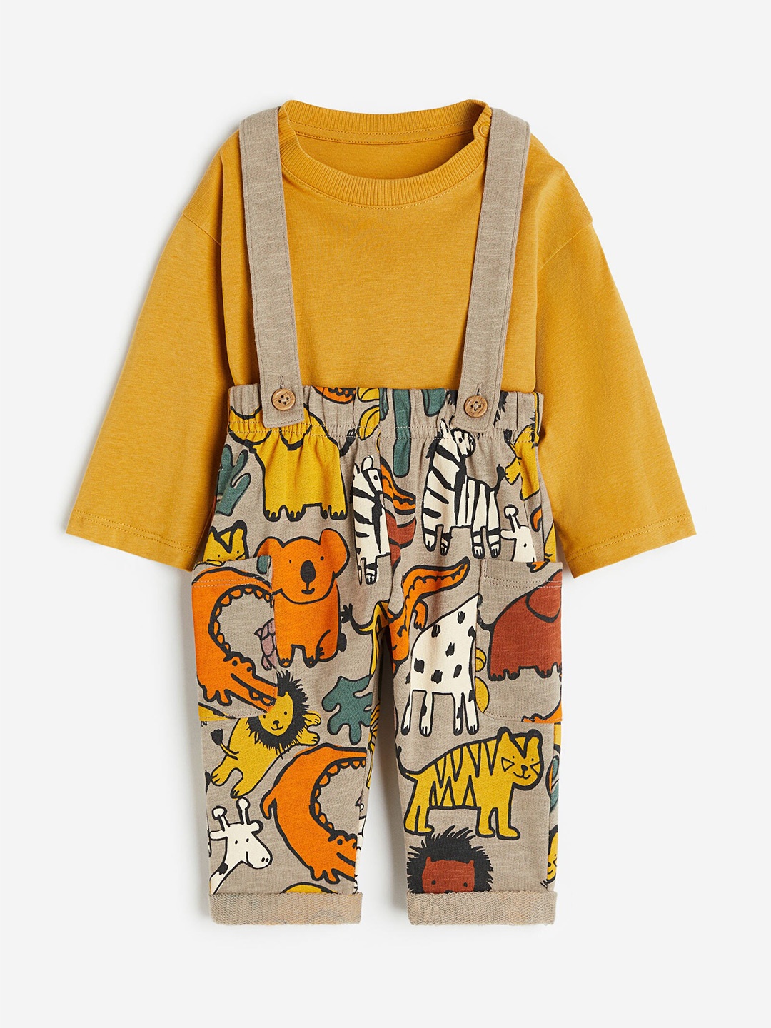 

H&M Boys 2-Piece Cotton Set, Beige
