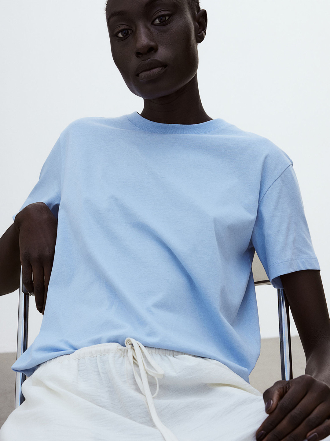 

H&M Pure Cotton T-shirt, Blue