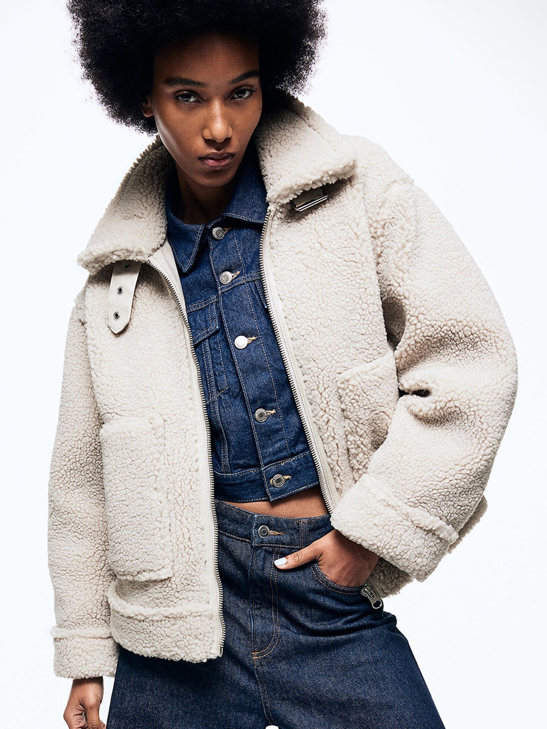 

H&M Teddy Jacket, Beige