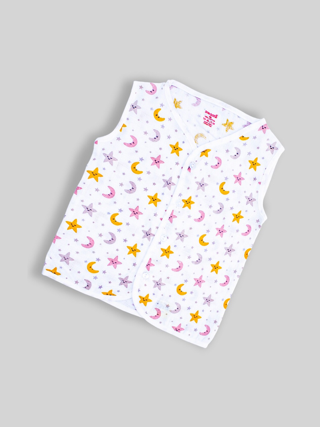 

Born Babies Infants Kids Printed Cotton Jhablas, Peach