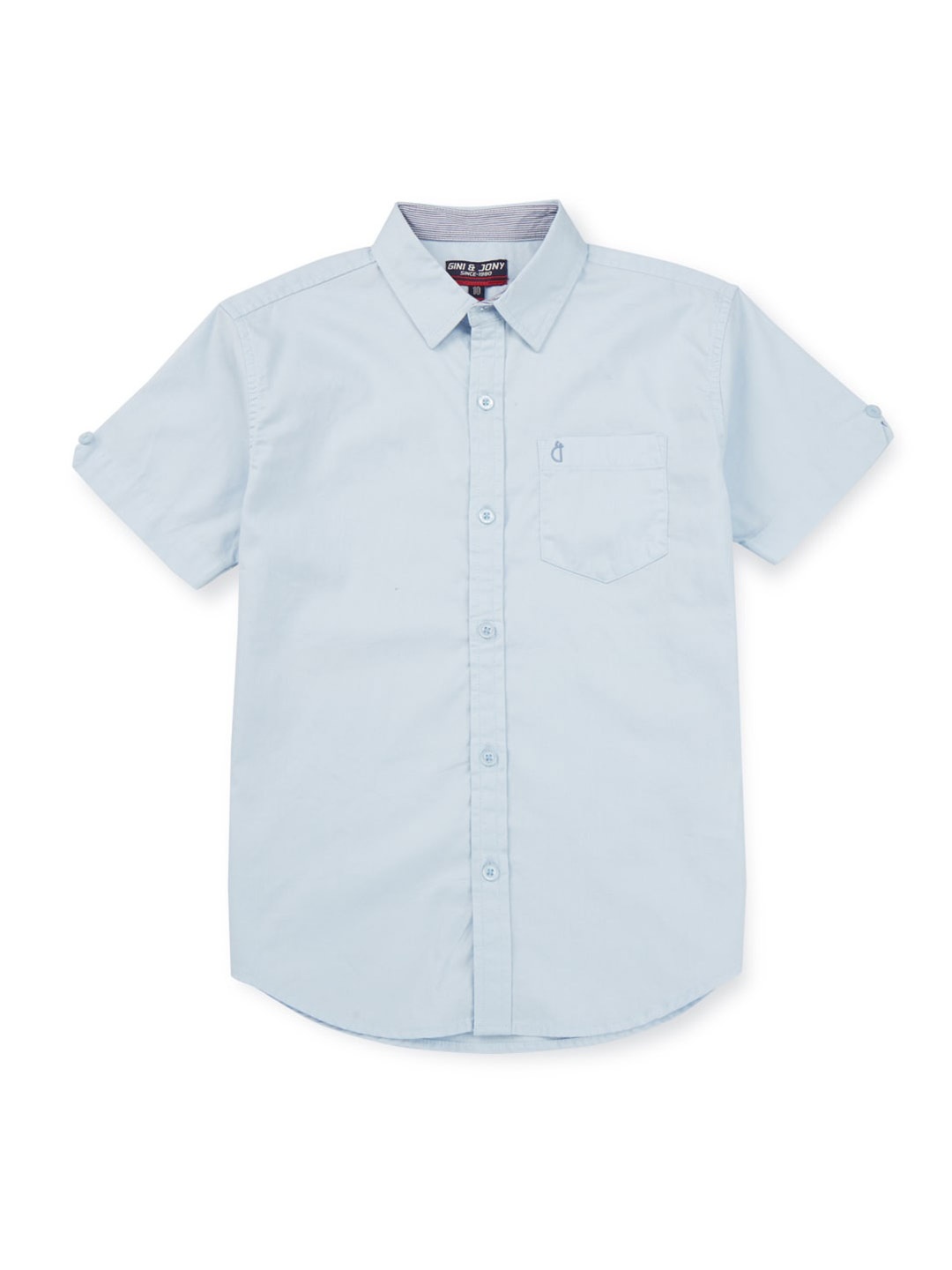 

Gini and Jony Boys Spread Collar Opaque Regular Fit Cotton Casual Shirt, Blue