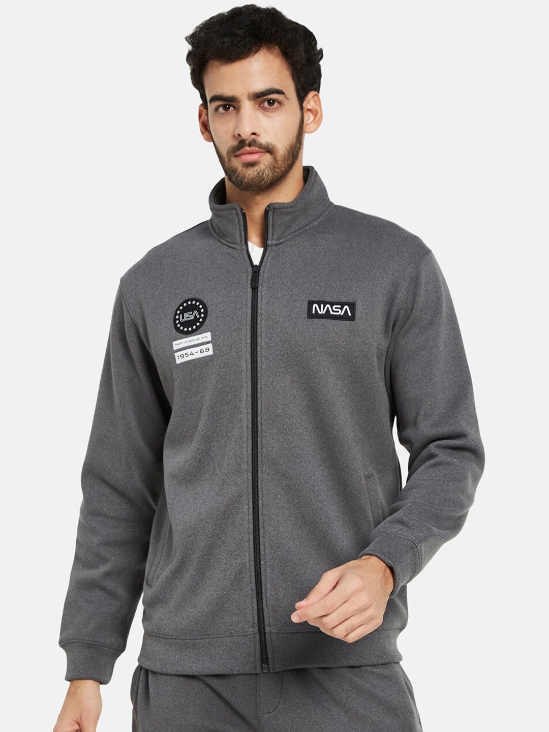 

Octave Front-Open Fleece Sweatshirt, Grey