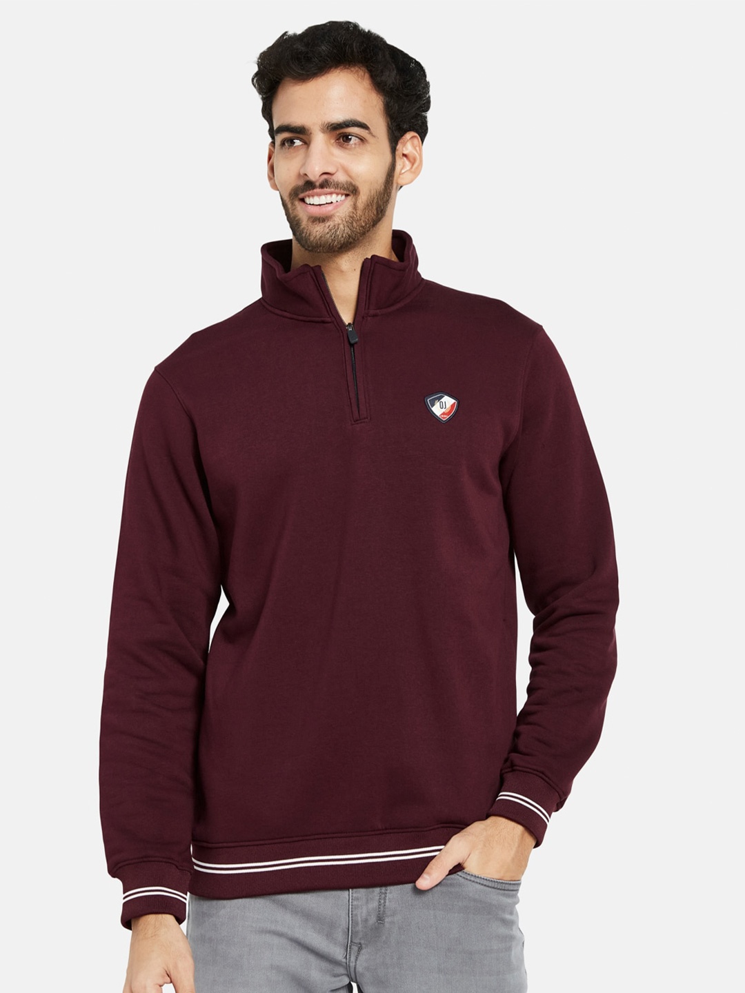 

Octave High Neck Fleece Sweatshirt, Maroon