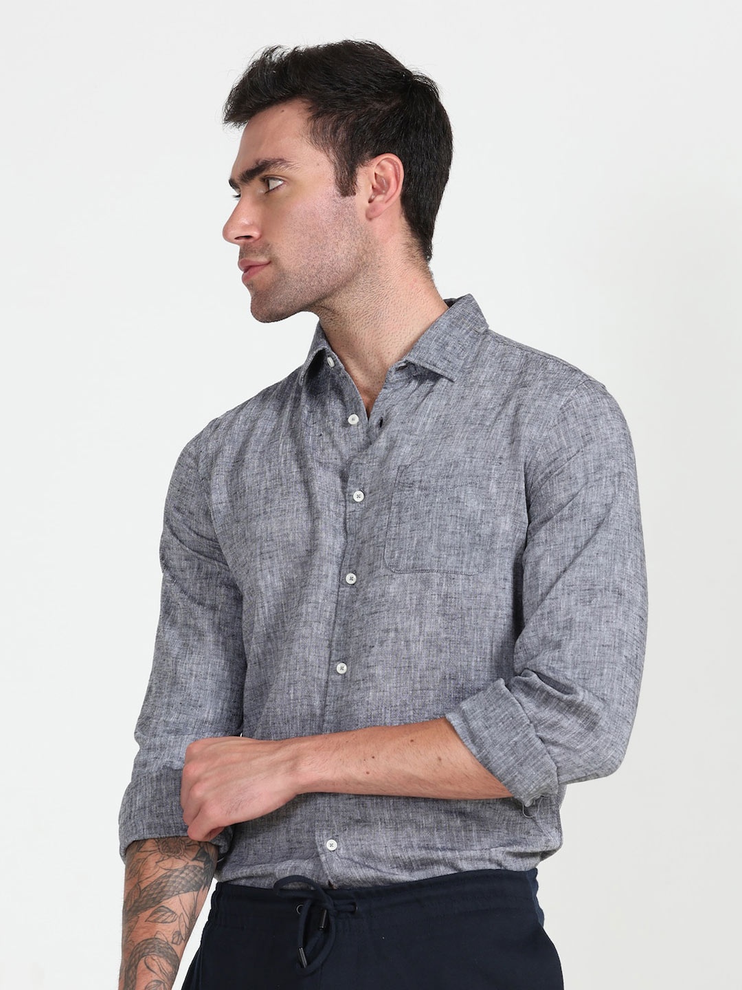 

POE Smart Slim Fit Casual Shirt, Black