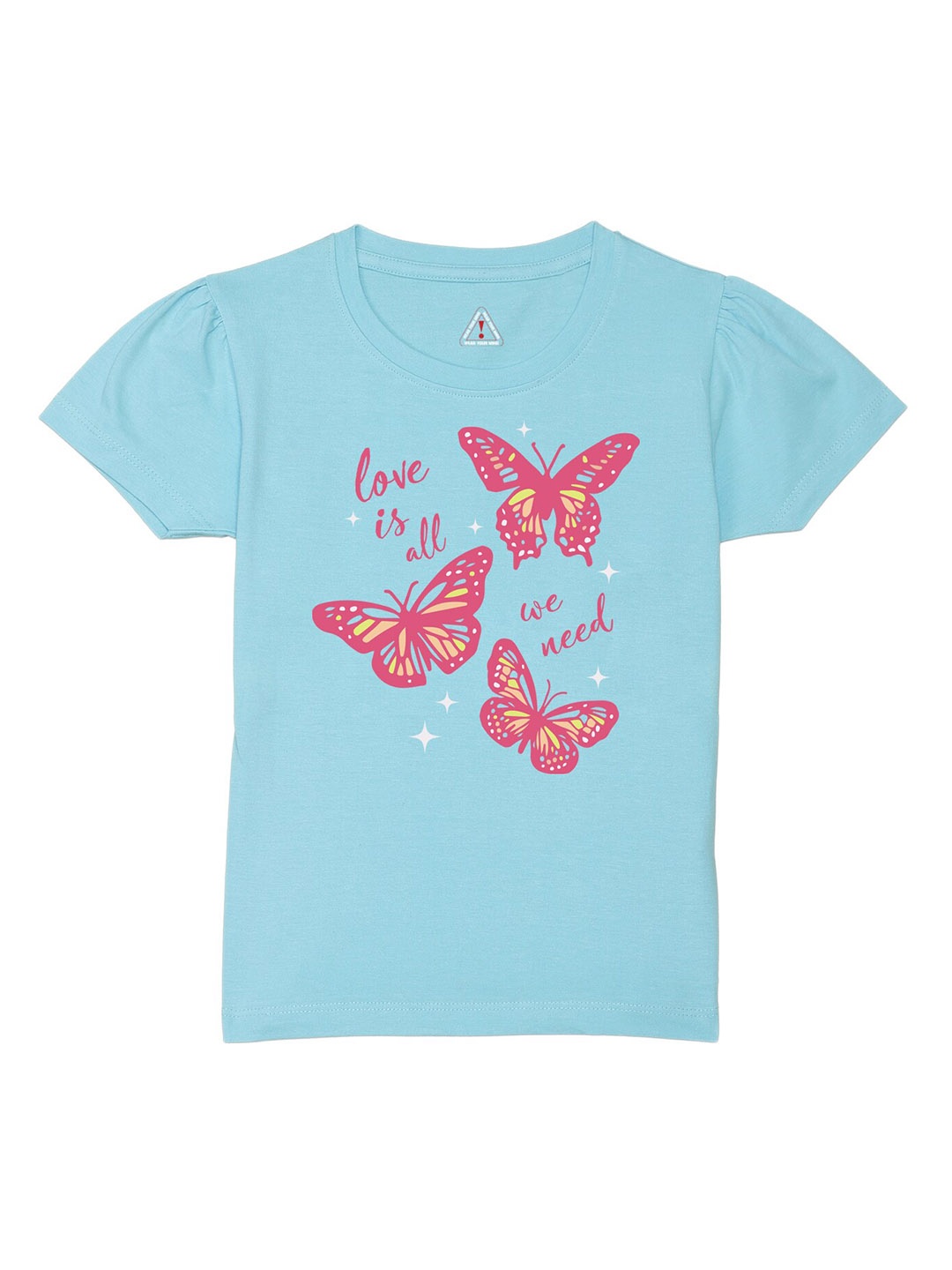 

Wear Your Mind Girls Graphic Printed Pure Cotton T-shirt, Blue