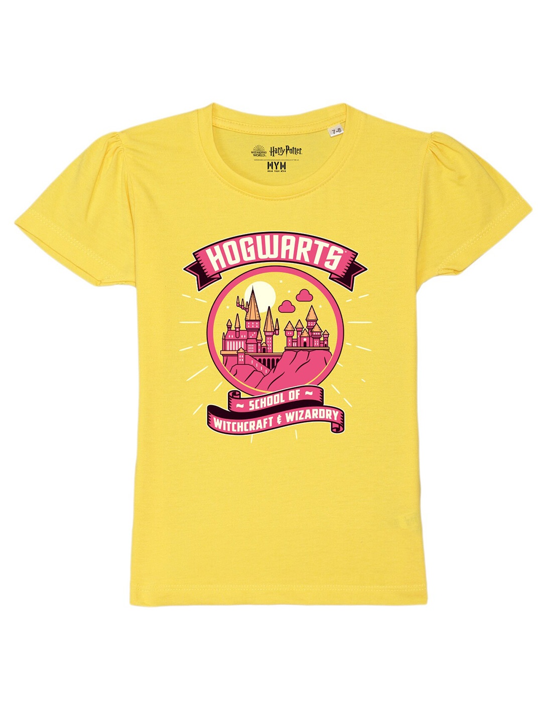 

Wear Your Mind Girls Harry Potter Printed Pure Cotton T-shirt, Yellow